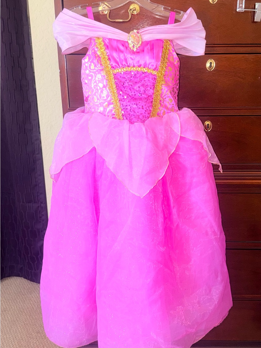 Disney Store Exclusive Princess Aurora Sleeping Beauty Costume Gown Dress Sz 7/8
